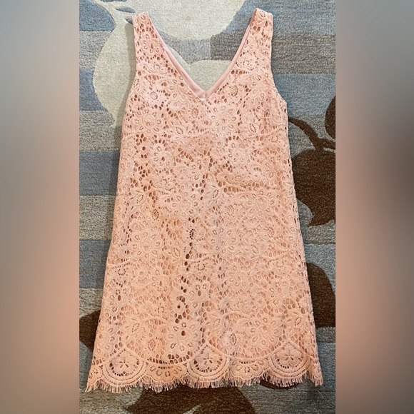 BB Dakota Lost in Lace Plunging V Sleeveless Mini Shift Dress - Picture 2 of 7